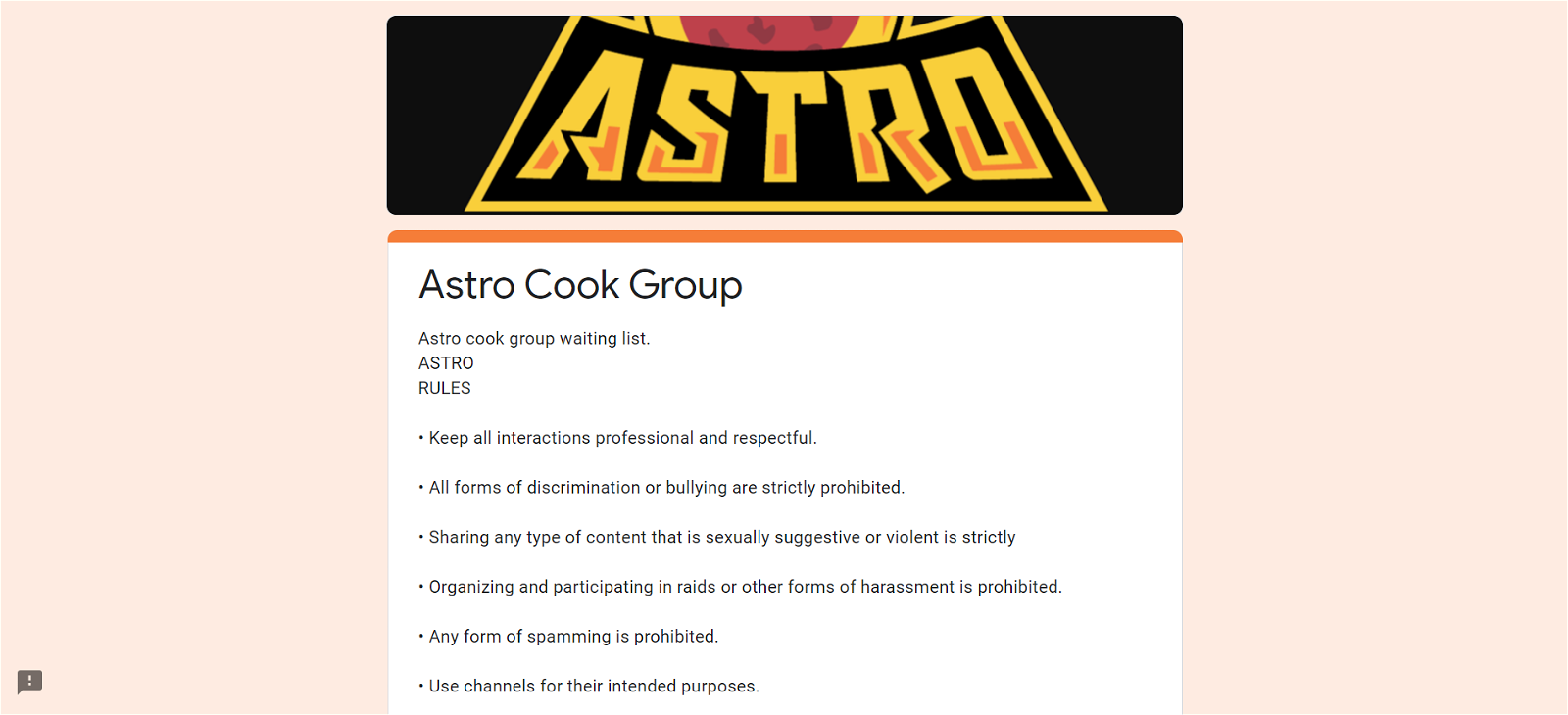 Astro cook group presentation banner