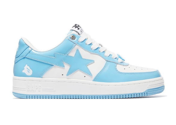 sneakers A Bathing Ape Bape Sta Patent Leather Blue White