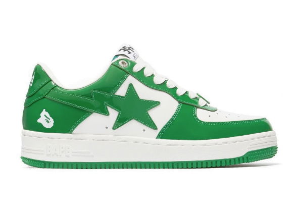 sneakers A Bathing Ape Bape Sta Patent Leather Green White