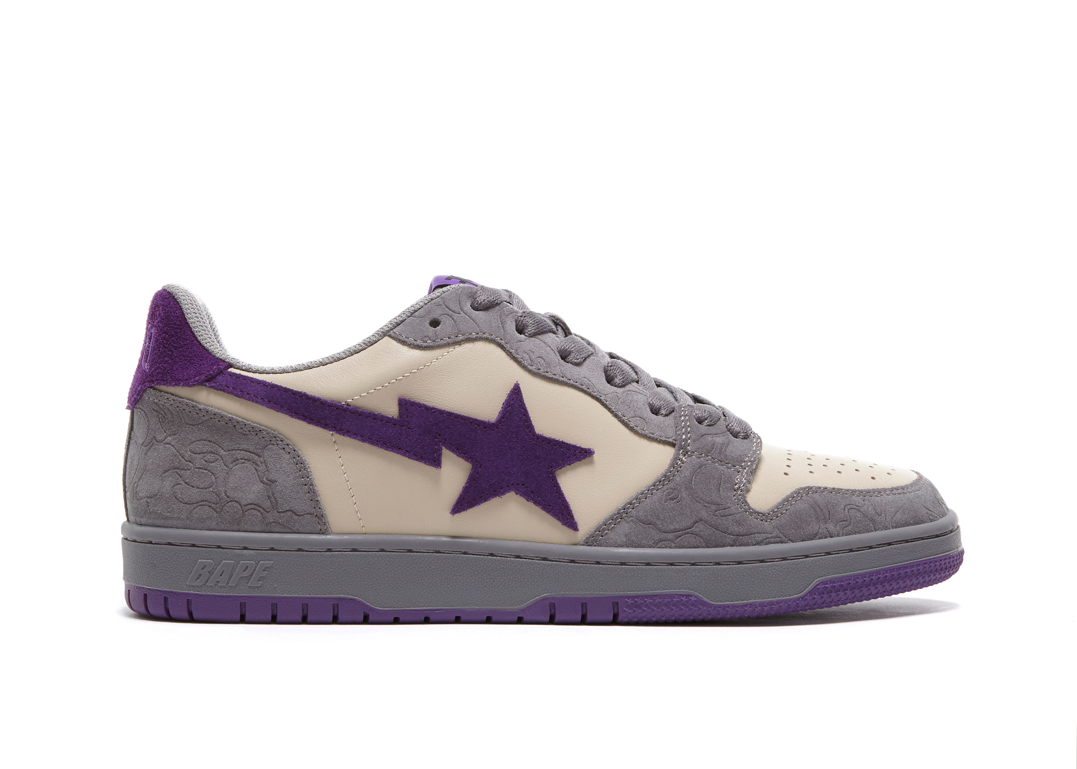 sneakers A Bathing Ape Court Sta Mist Grey Royal Purple