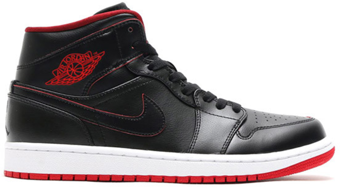 Jordan 1 Retro Mid Black Red White sneakers