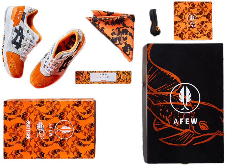 sneakers ASICS Gel-Lyte III AFEW x Beams Orange Koi (Special Box)