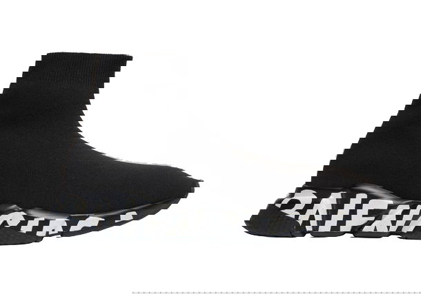 sneakers Balenciaga Speed Graffiti Trainers Black White Logo (Women's)