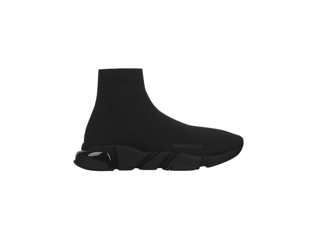 balenciaga speed trainer black on black