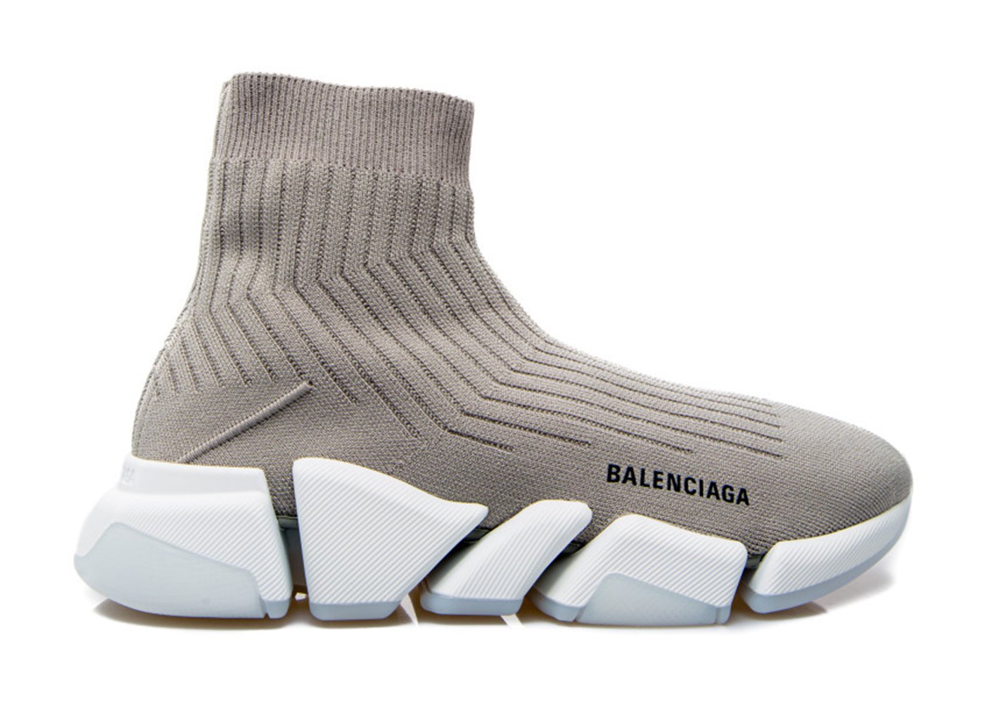 sneakers Balenciaga Speed Trainer Rib-Knit Light Gray