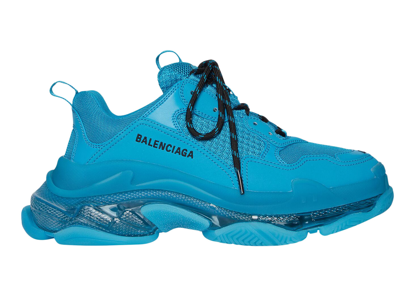sneakers Balenciaga Triple S Clear Sole Teal Blue