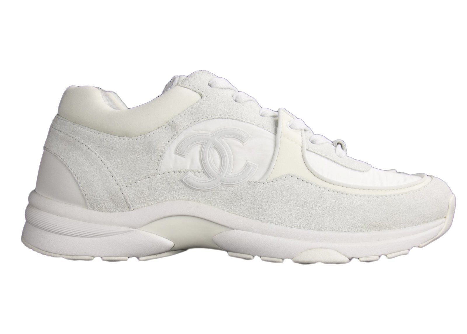 Chanel CC White Suede sneakers
