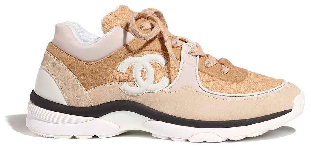 sneakers Chanel Low Top Trainer CC Beige Wool (W)
