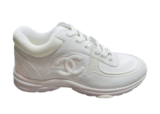 sneakers Chanel Low Top Trainer Reflective White Suede