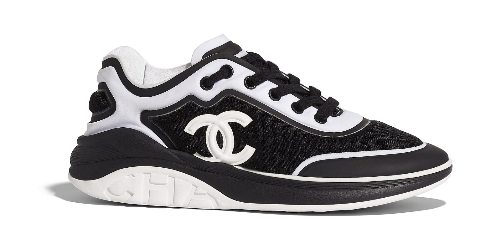 Chanel Mesh Lycra Black White sneakers