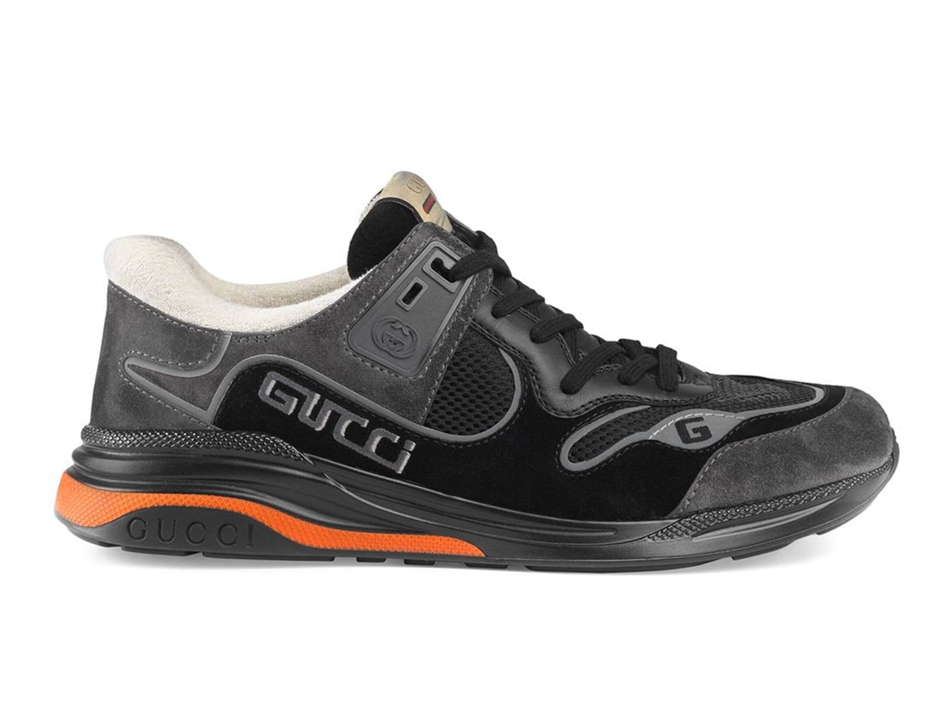 Gucci Ultrapace Black White Orange sneakers
