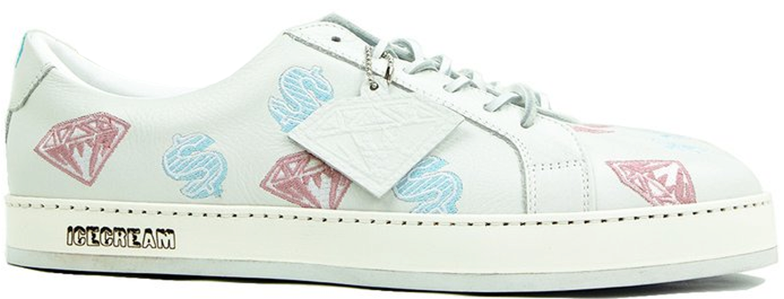 sneakers Ice Cream Diamond and Dollar Made In Italy White