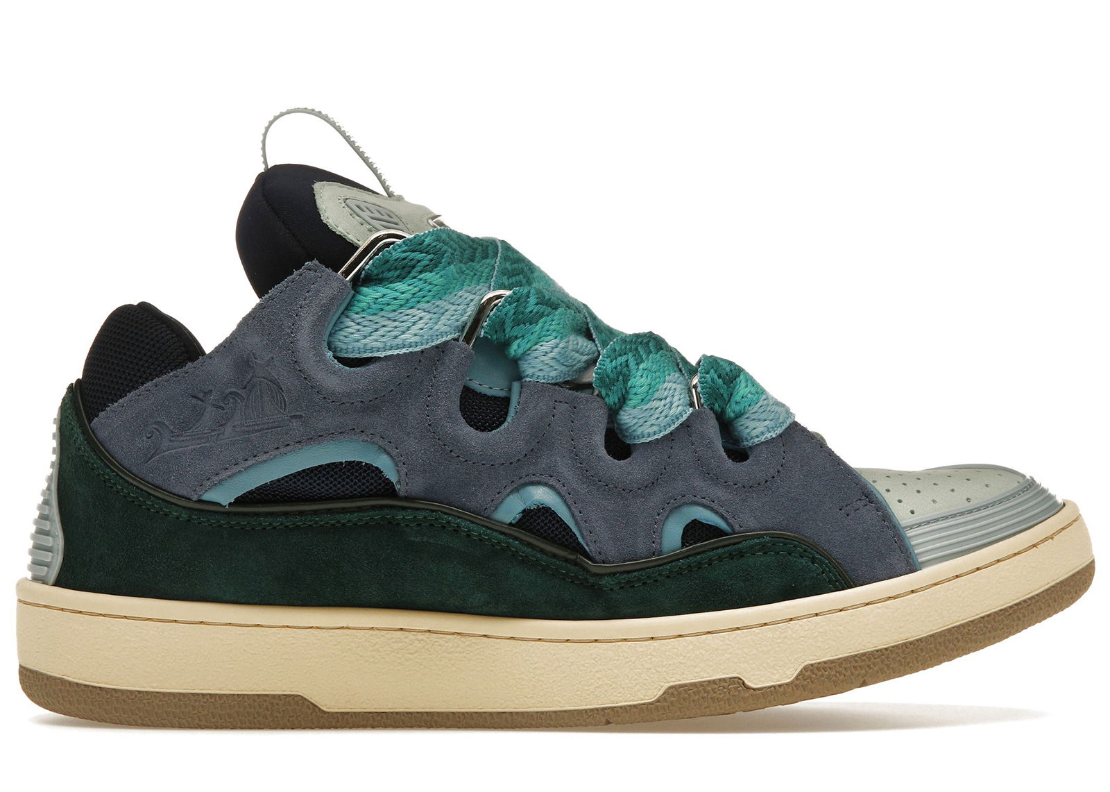 Lanvin Curb Sneaker Grey Dark Green Light Blue - TimeToCop