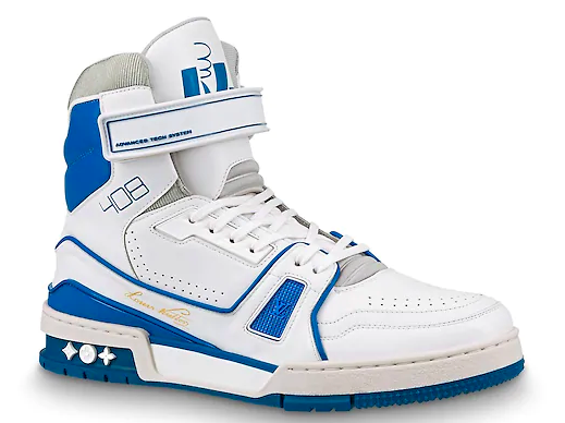 sneakers Louis Vuitton LV Trainer Sneaker Boot High White Blue