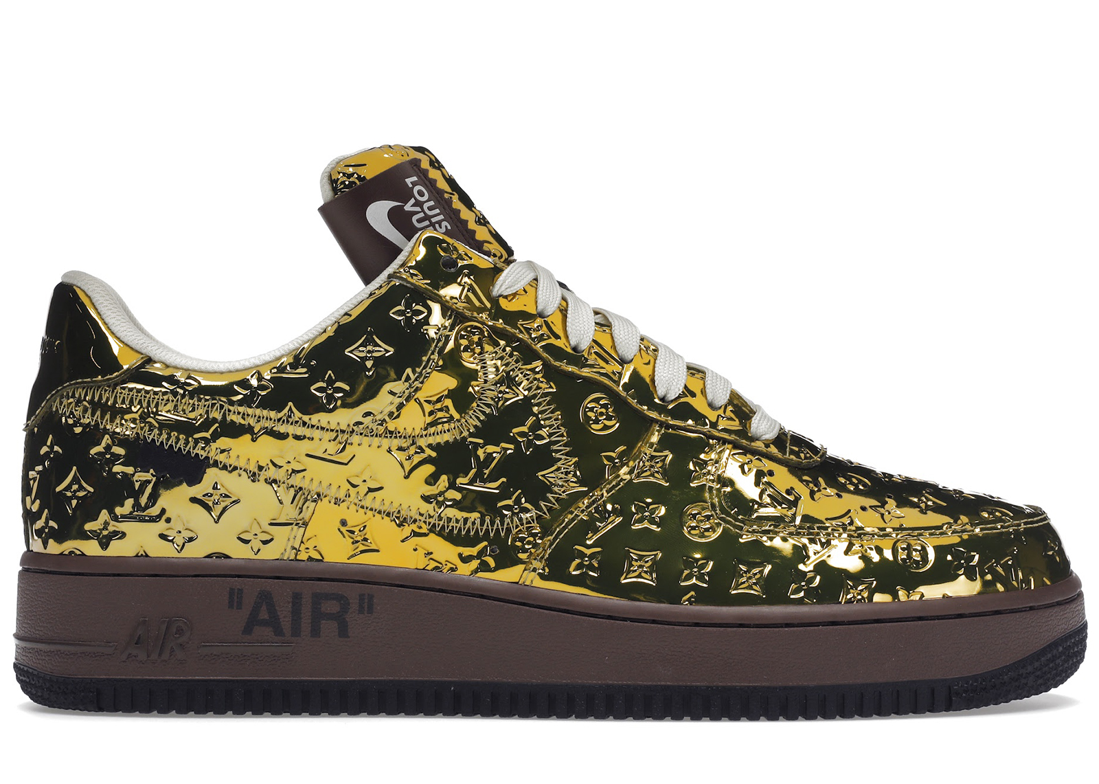 sneakers Louis Vuitton Nike Air Force 1 Low By Virgil Abloh Metallic Gold