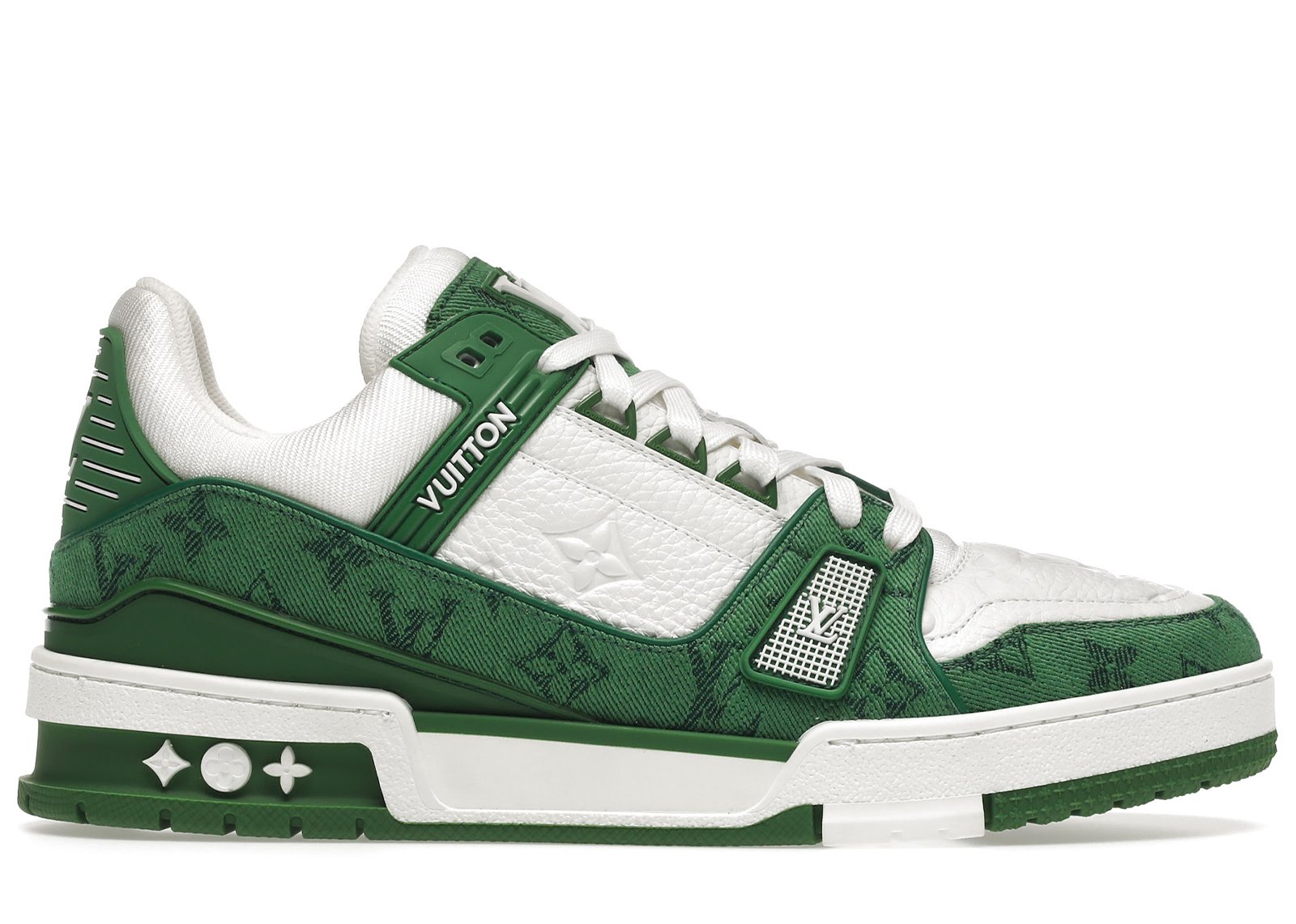 sneakers Louis Vuitton Trainer Green Monogram Denim White