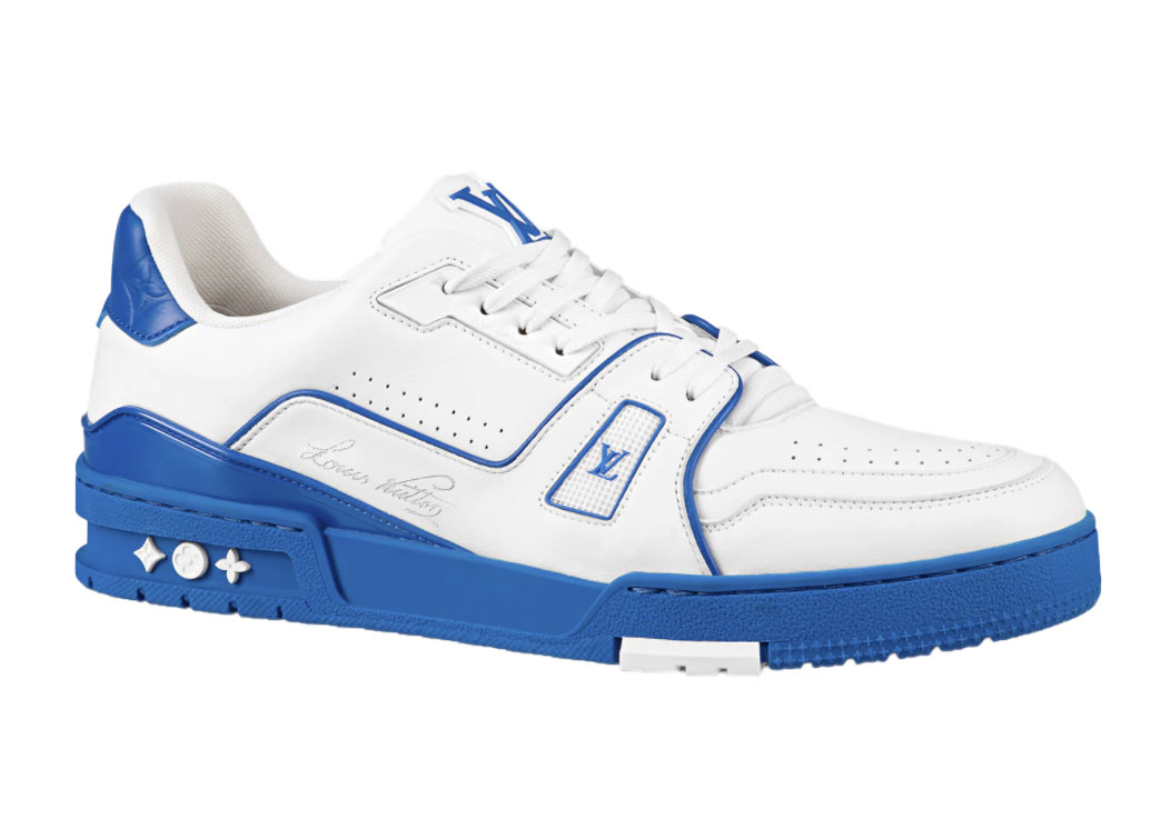 sneakers Louis Vuitton Trainer White Blue Signature