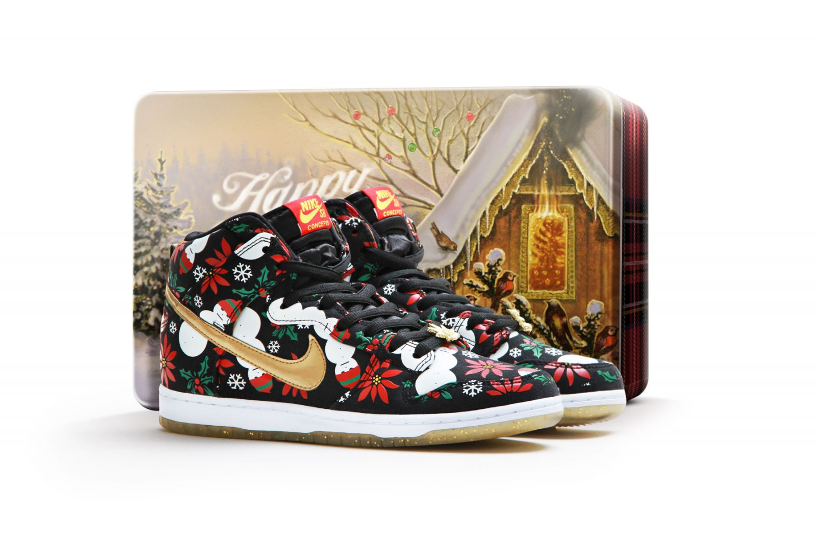 Nike Dunk SB High Concepts "Ugly Christmas Sweater" - Black (Special Box) sneakers