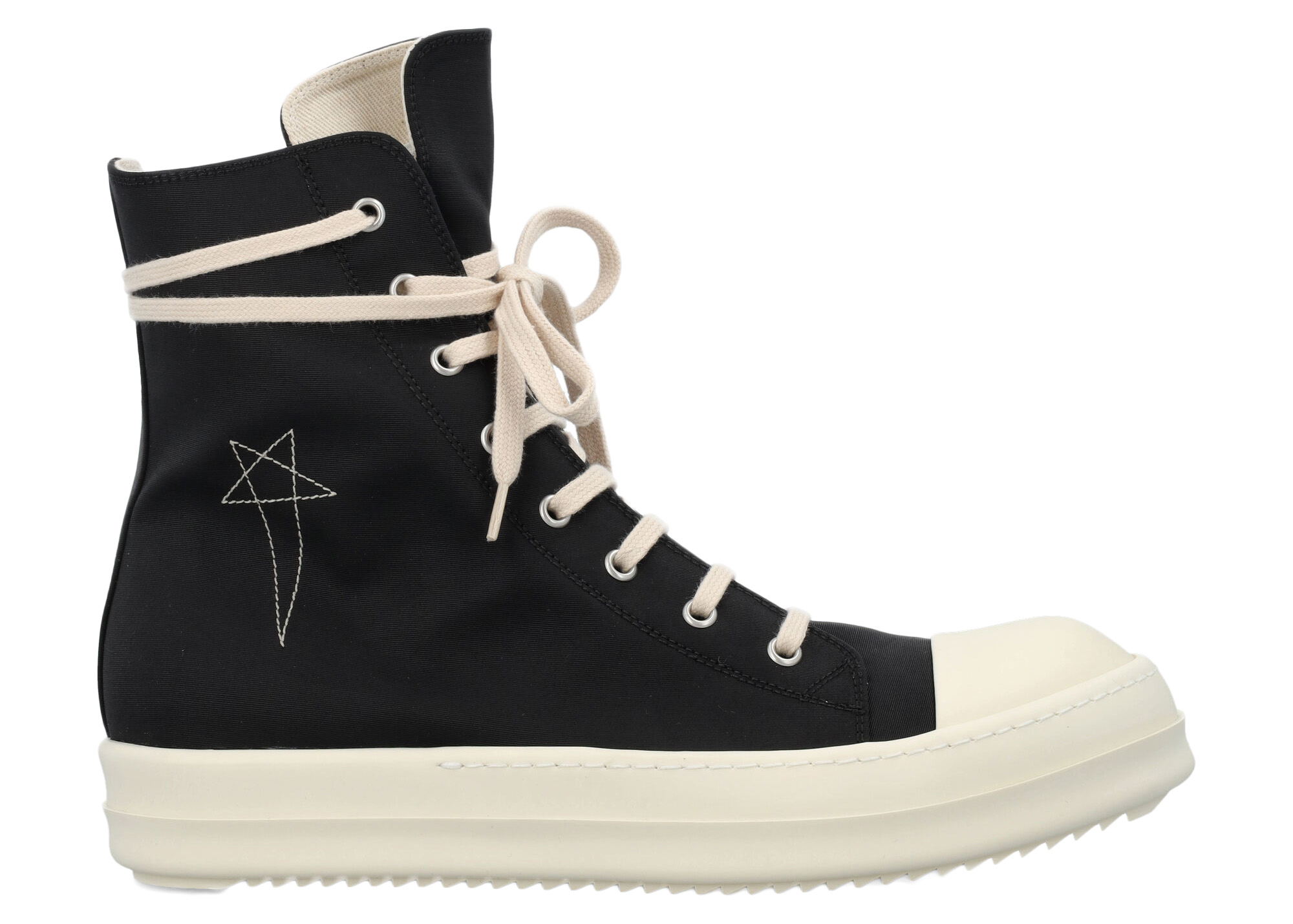 sneakers Rick Owens DRKSHDW Fogachine Hi Pentagram Embroidery Black Milk