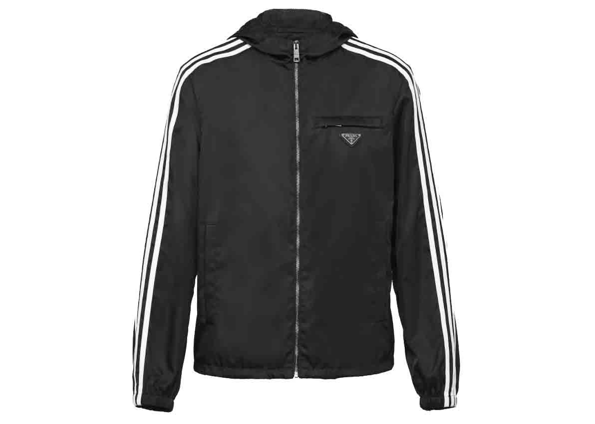 streetwear adidas for Prada Re-Nylon Hooded Track Jacket Black