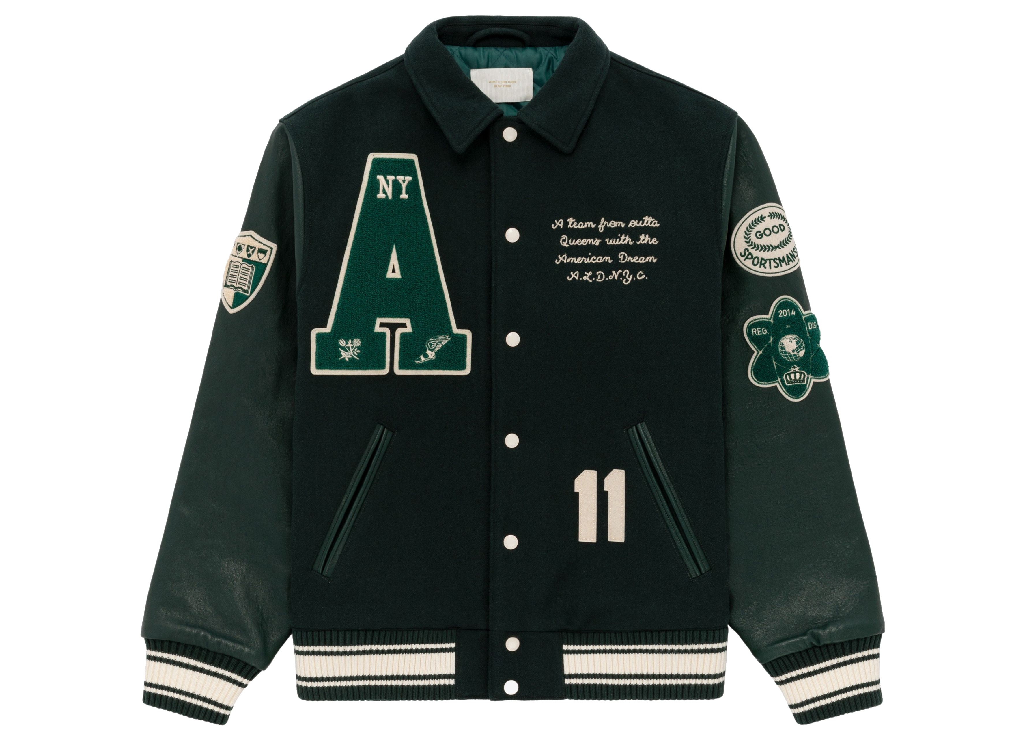 streetwear Aime Leon Dore Chess Club Varsity Jacket Green