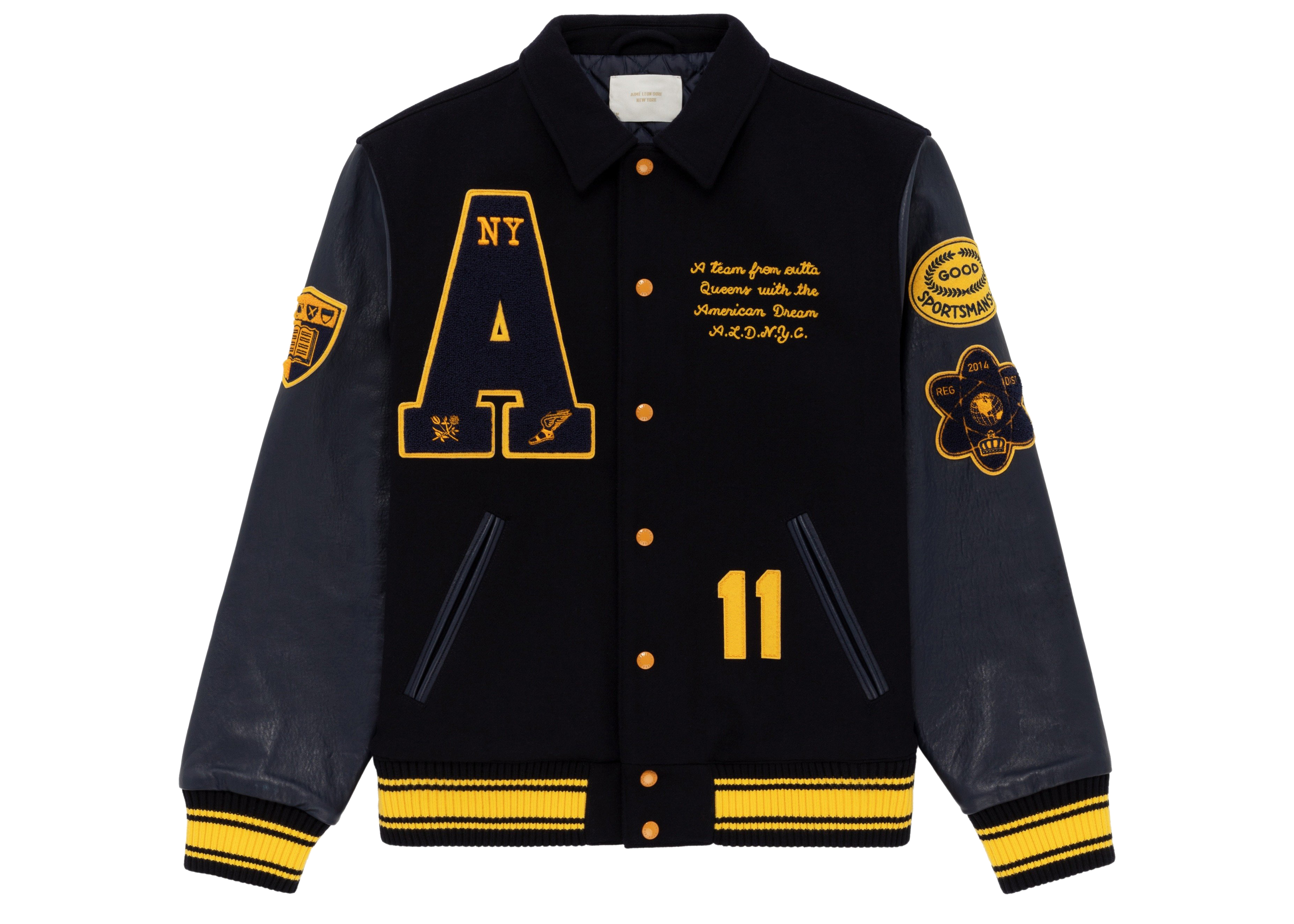 streetwear Aime Leon Dore Chess Club Varsity Jacket Navy