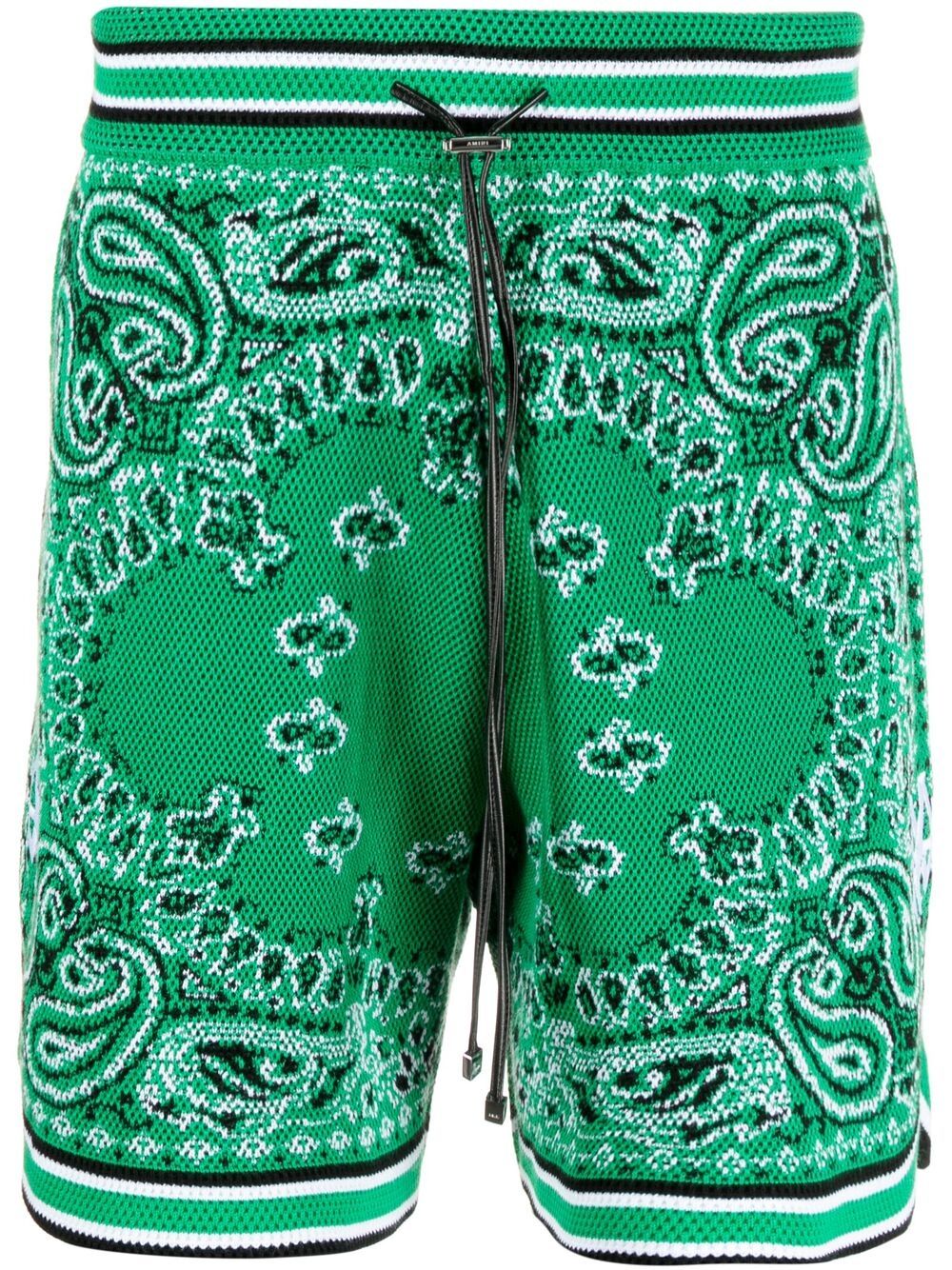 streetwear AMIRI Bandana Crochet Basketball Shorts Tennis Green