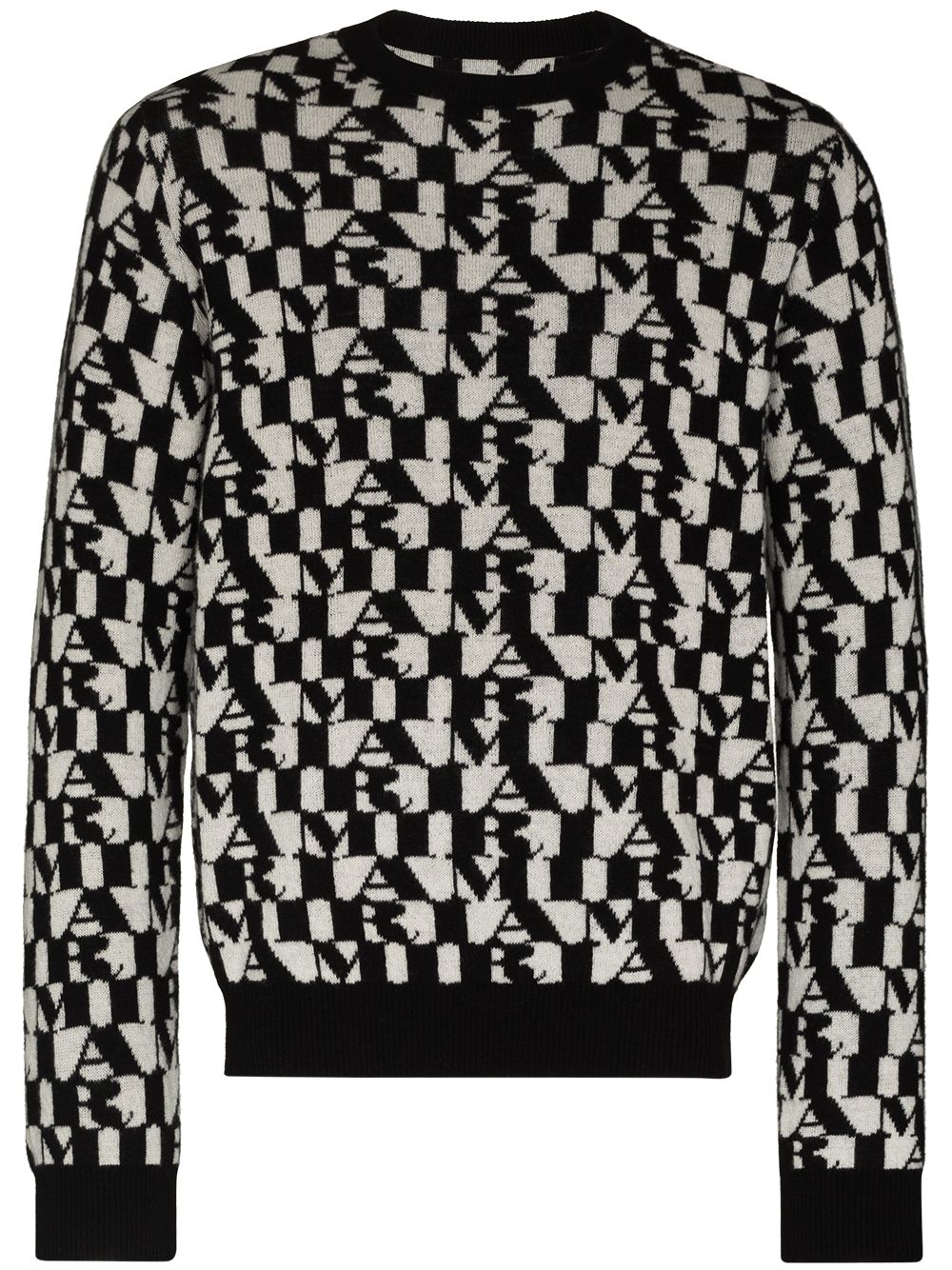 streetwear AMIRI Logo Jacquard Cashmere Sweater Black/White