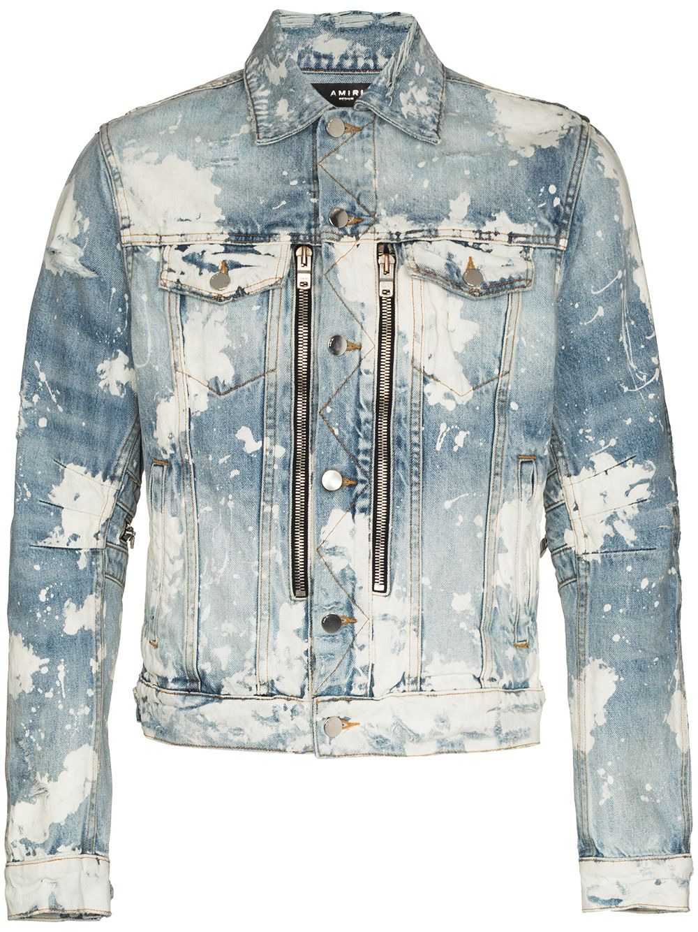 streetwear AMIRI MX2 Trucker Bleached Denim Jacket Blue