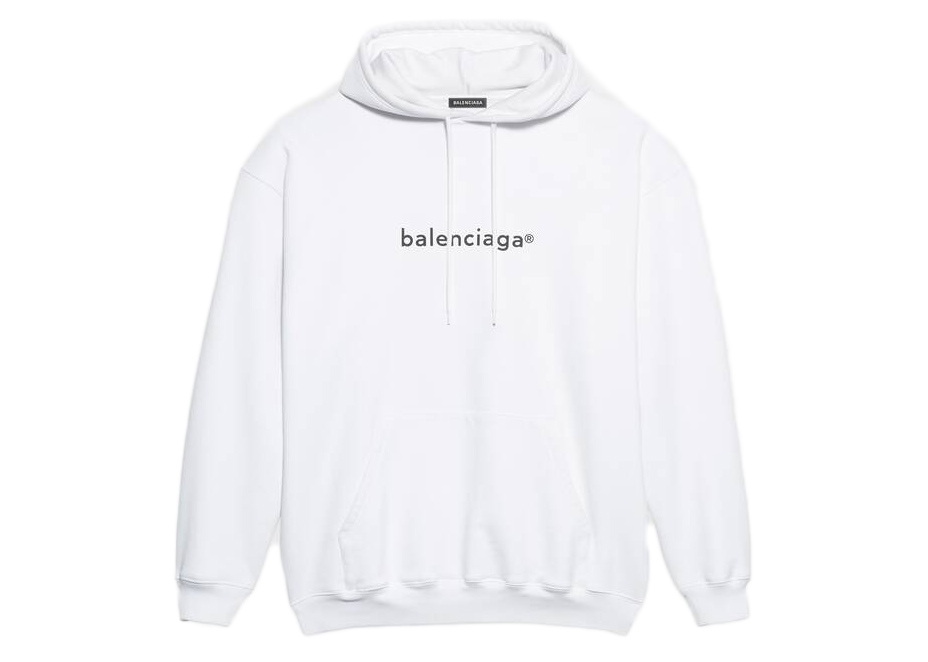 streetwear Balenciaga Mens New Copyright Medium Fit Hoodie White