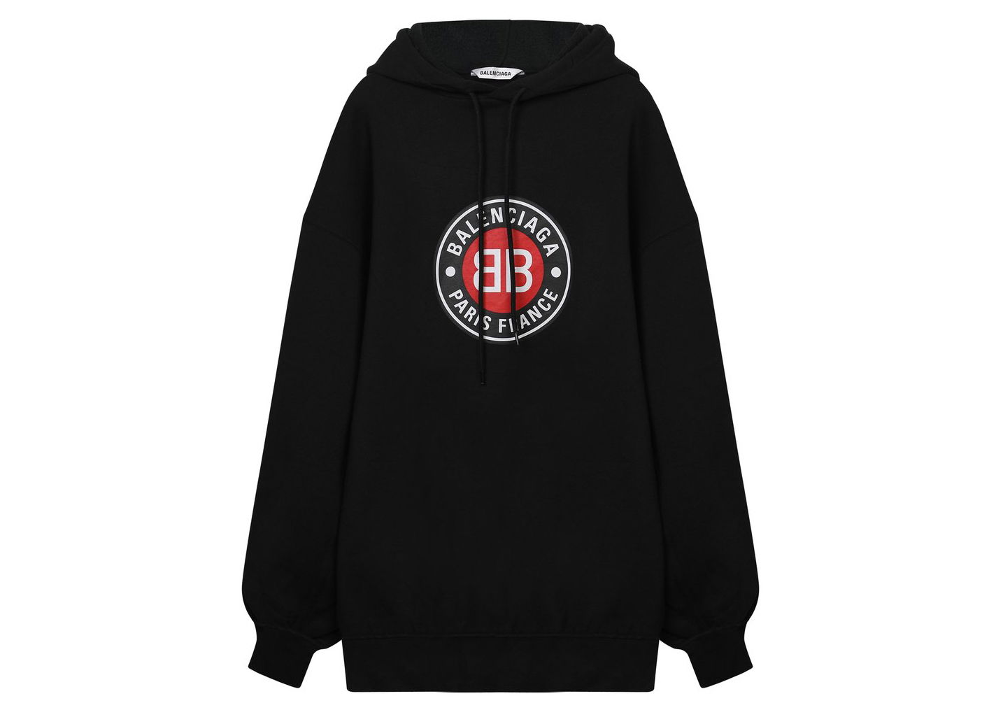 streetwear Balenciaga Paris France Print Hoodie Black