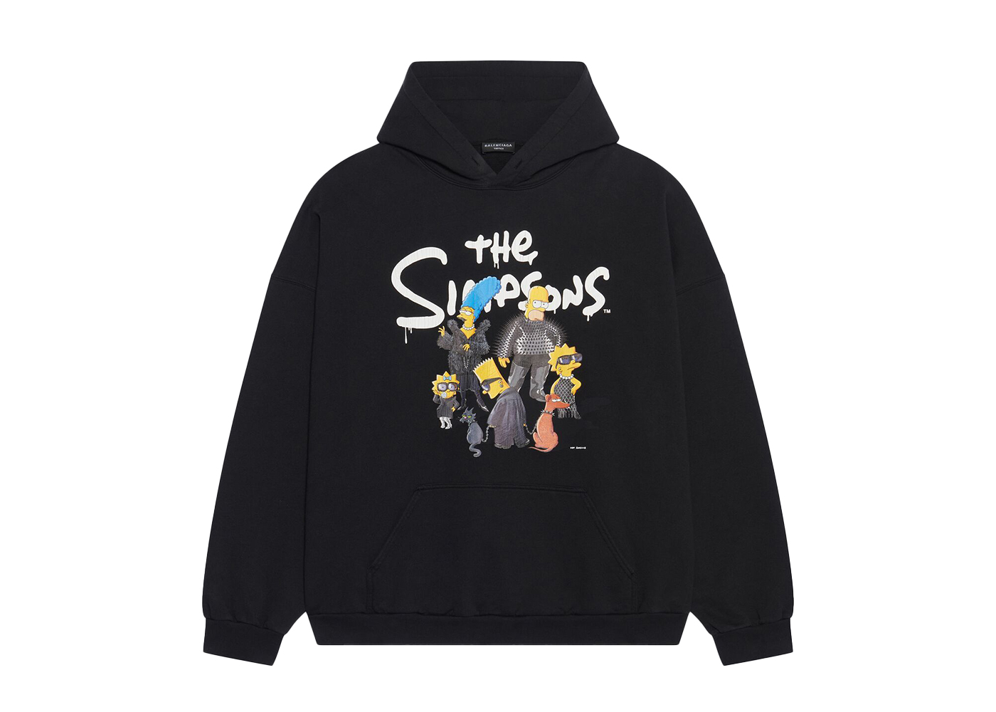 streetwear Balenciaga x The Simpsons Wide Fit Hoodie Black