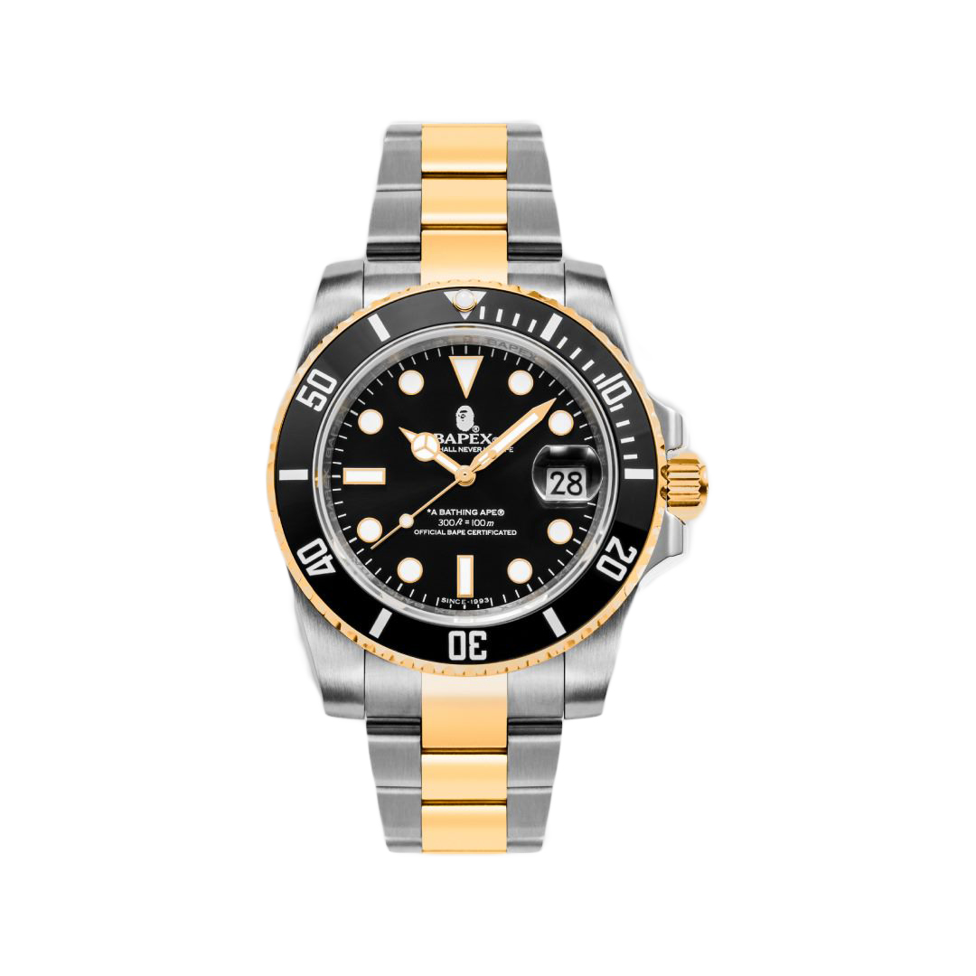 streetwear BAPE A Bathing Ape Type 1 Bapex Watch Silver Gold/Black/Black