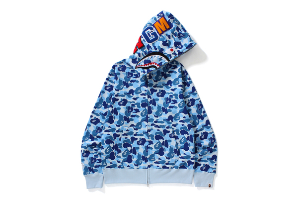 streetwear BAPE ABC Shark Full Zip Hoodie Blue