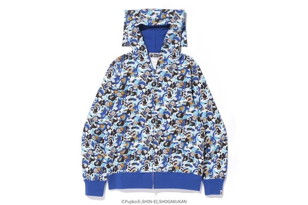 streetwear BAPE Hattori Kun Camo Zip Hoodie Blue