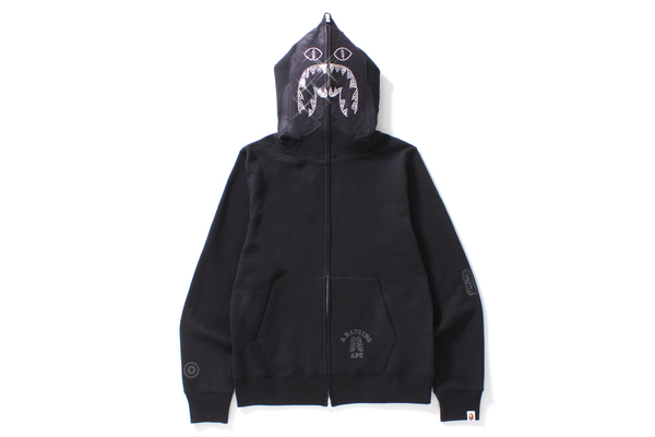 streetwear BAPE Swarovski 1stTiger Full Zip Hoodie Black