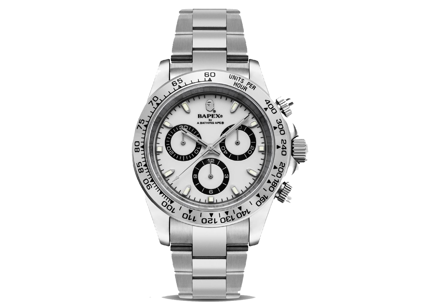 streetwear BAPE Type 4 BAPEX Watch Silver/White
