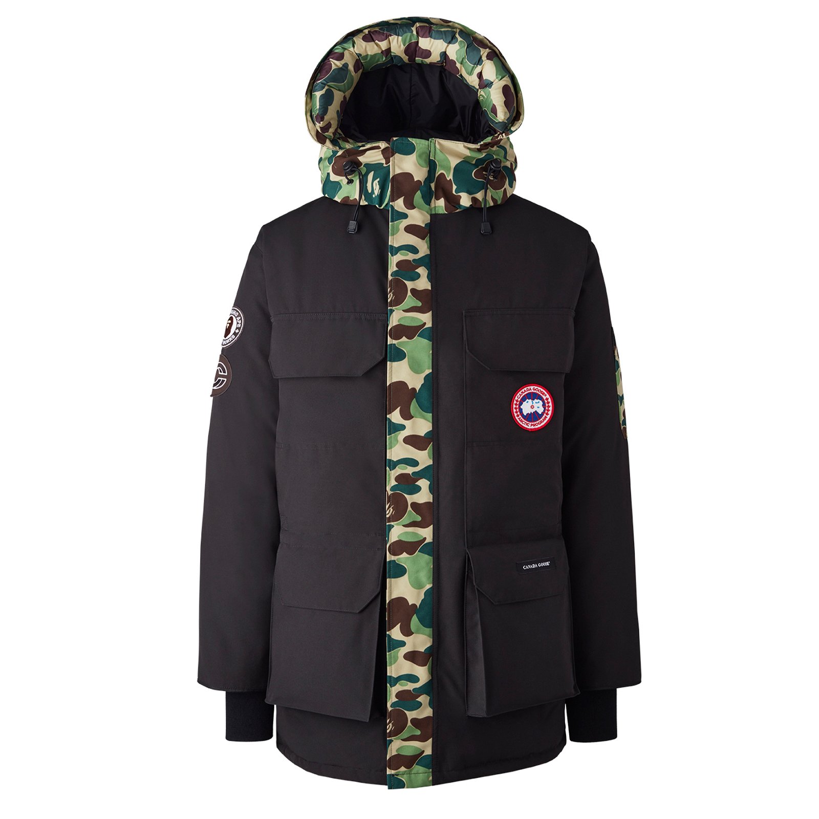 streetwear BAPE x Canada Goose x Concepts Expedition Jacket Black/ABC Camo