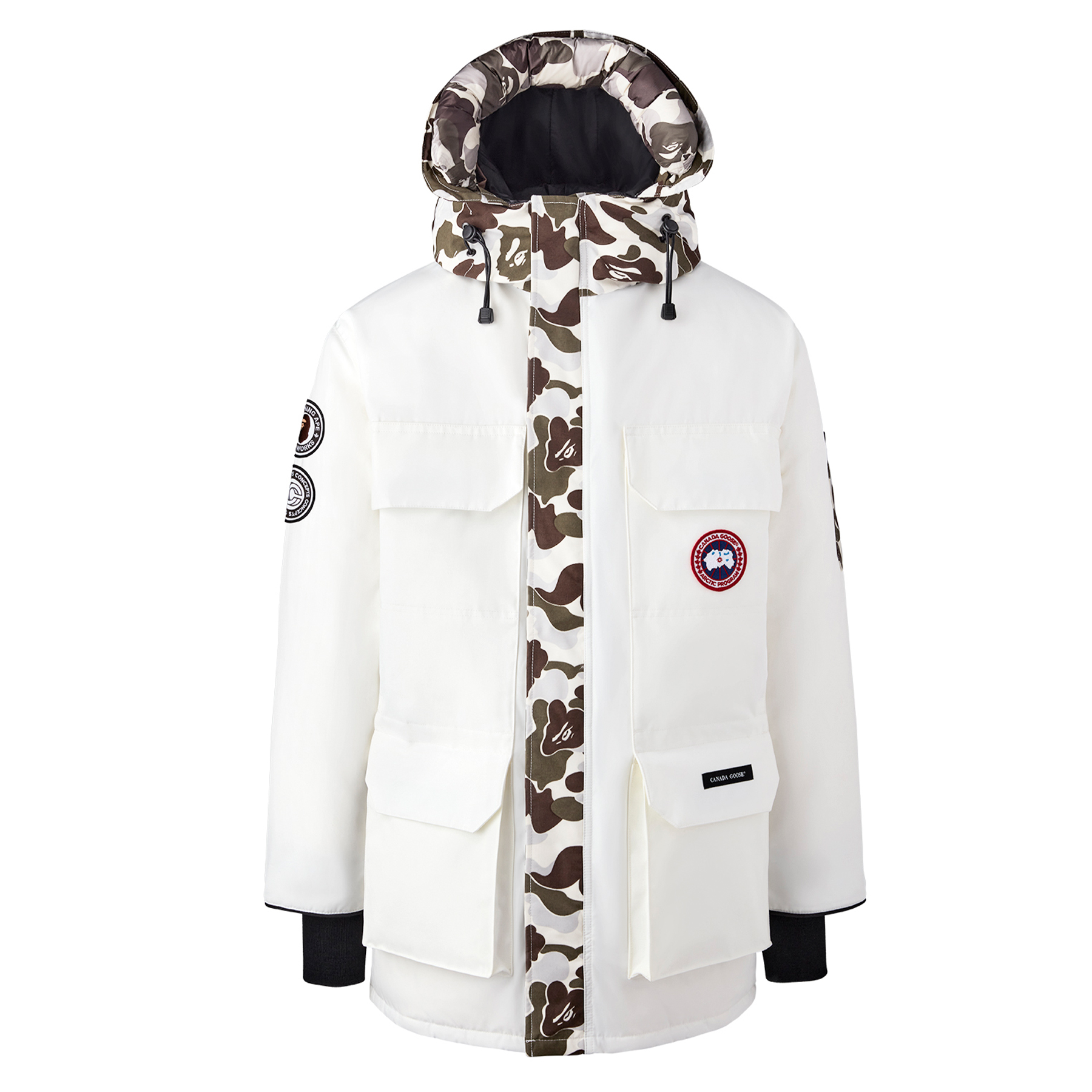 streetwear BAPE x Canada Goose x Concepts Expedition Jacket White/Snow Camo
