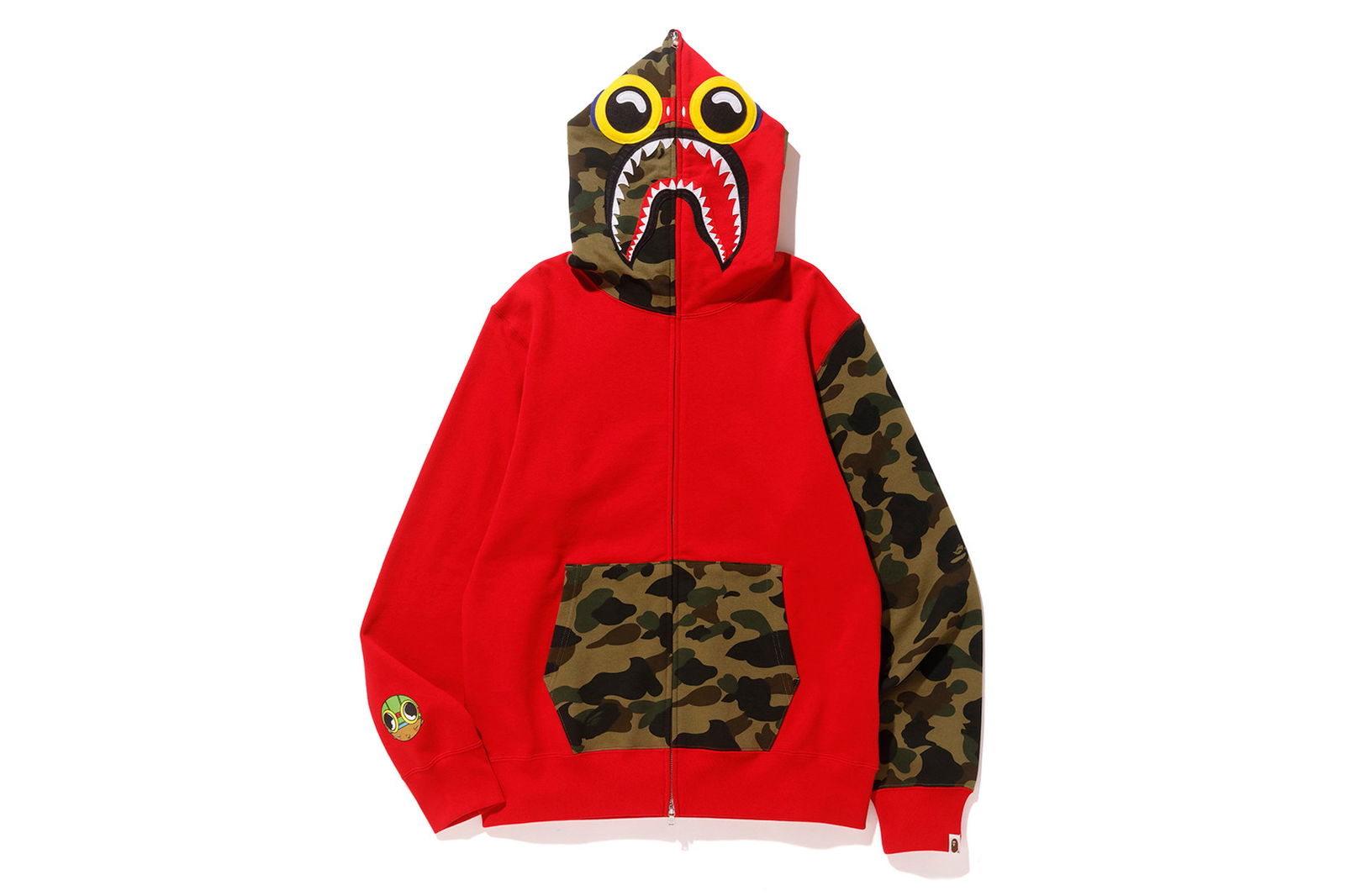 streetwear BAPE x Hebru Brantley Flyboy Shark Full Zip Hoodie Red