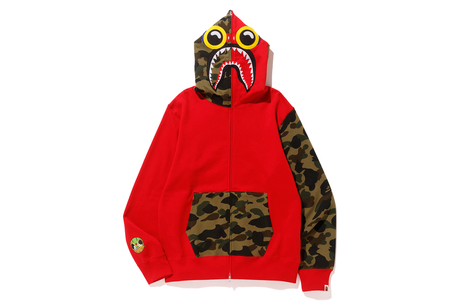 streetwear BAPE x Hebru Brantley Flyboy Shark Full Zip Hoodie Red