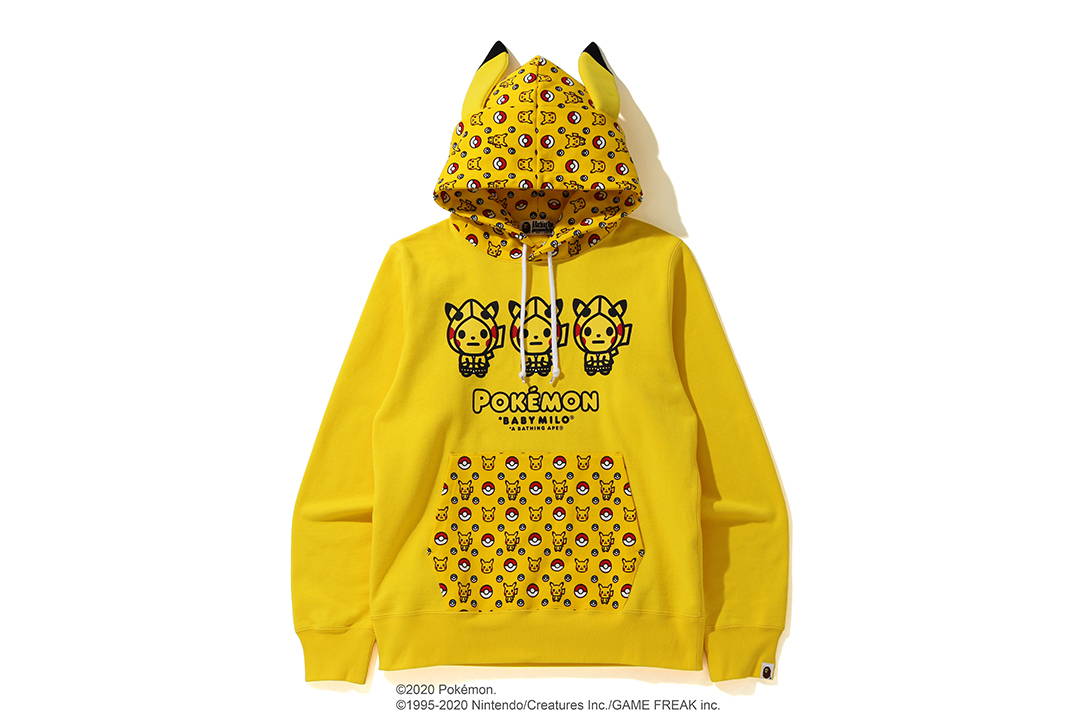 streetwear BAPE x Pokemon Pullover Hoodie Yellow