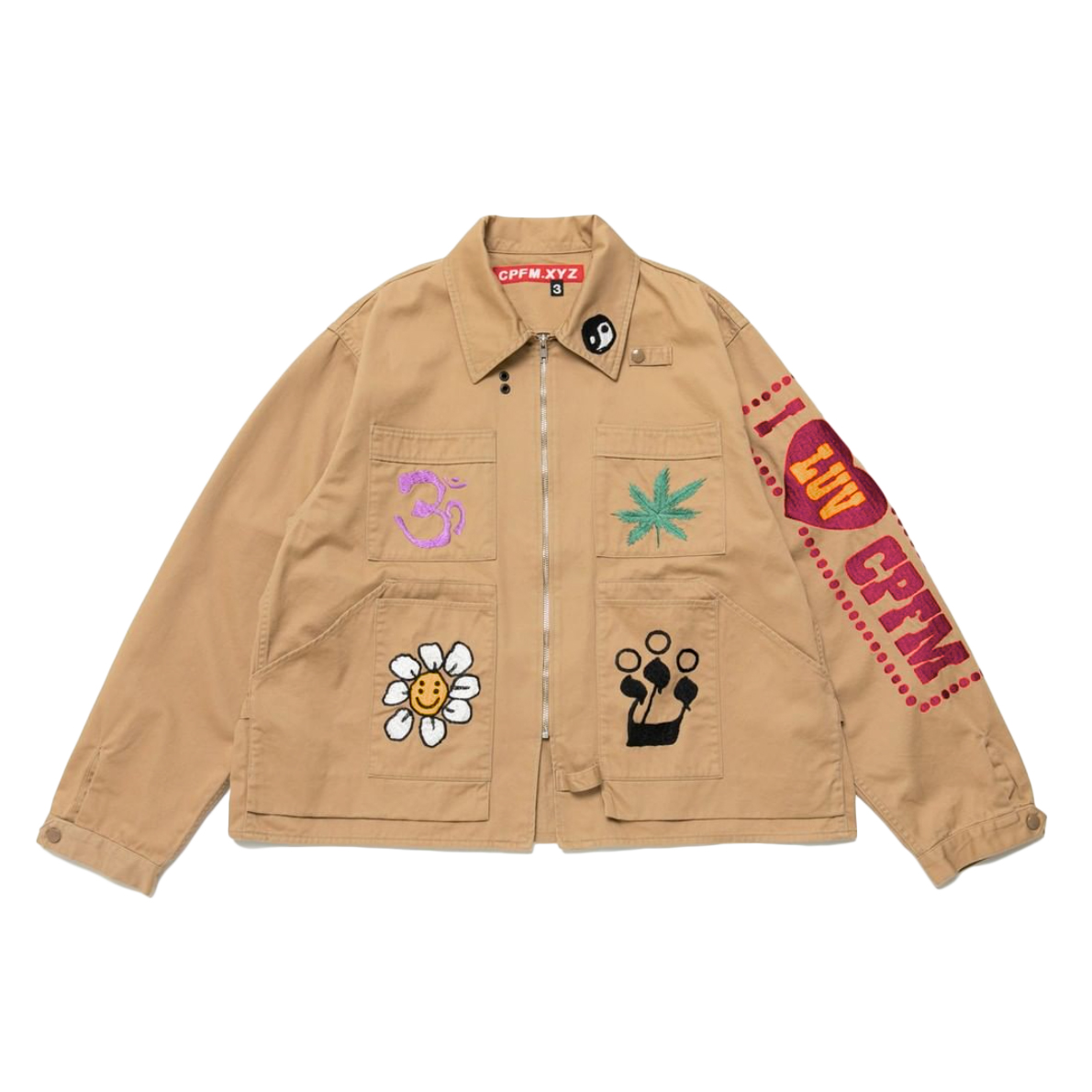 streetwear Cactus Plant Flea Market Knowledge Jacket Brown
