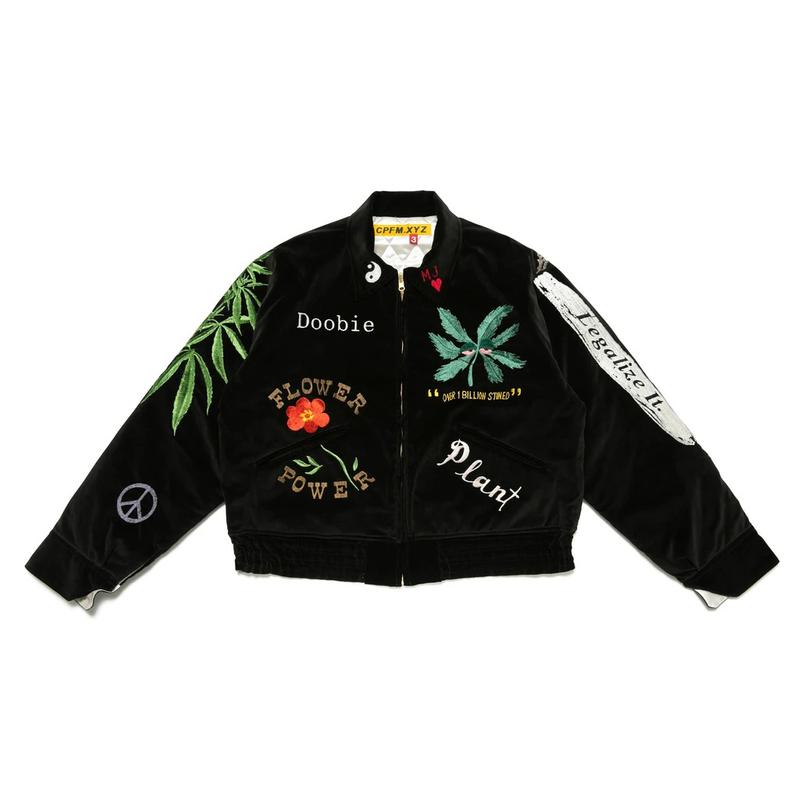 streetwear Cactus Plant Flea Market Souvenir Jacket Black