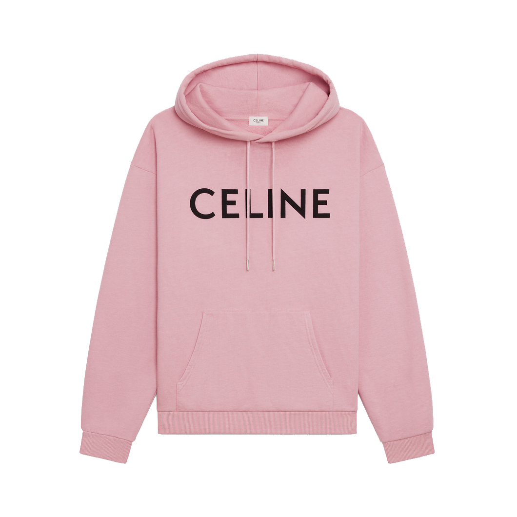streetwear Celine Loose Cotton Sweatshirt Light Rose/Black