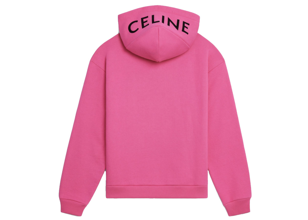 streetwear Celine Loose Sweatshirt In Cotton Fleece Hot Pink/Black
