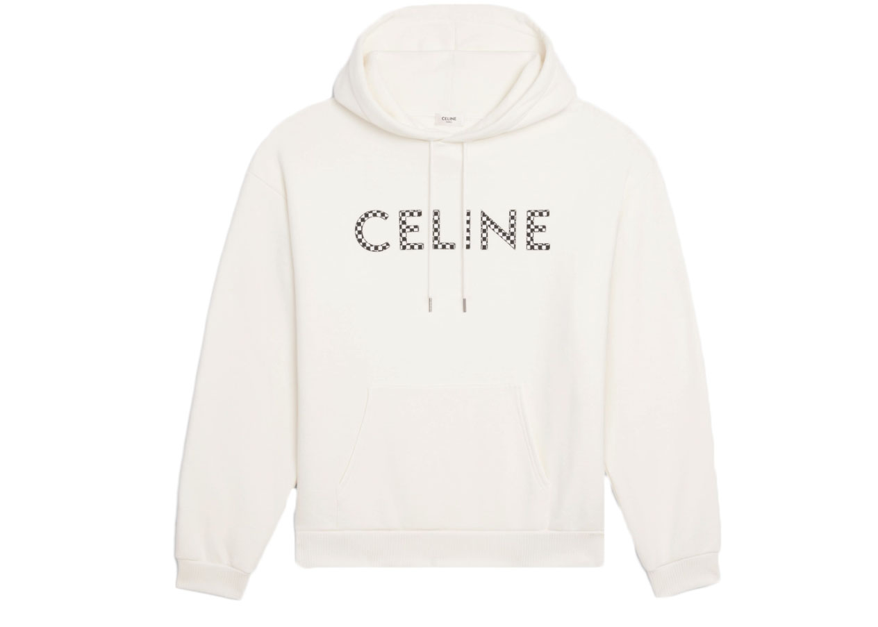 streetwear Celine Loose Sweatshirt In Cotton Fleece With Studs Off White