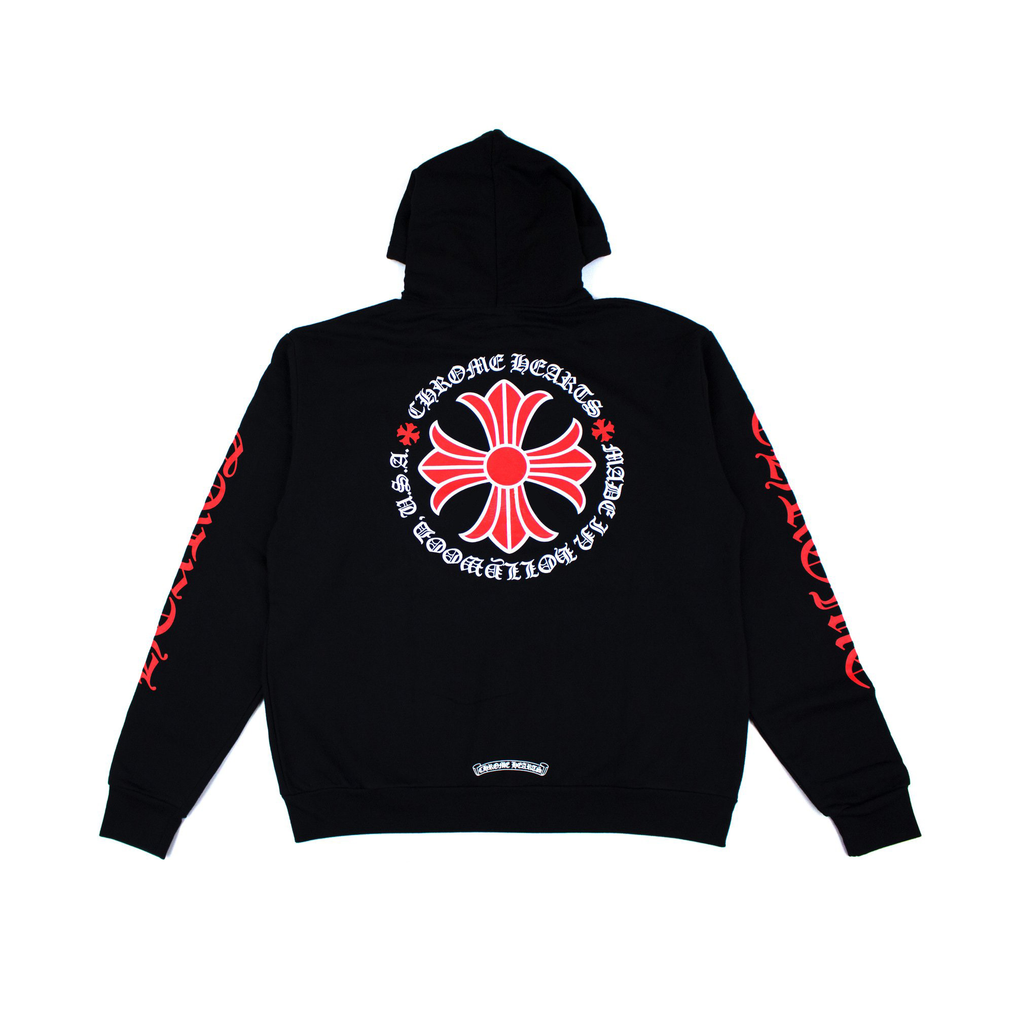 streetwear Chrome Hearts Made In Hollywood Plus Cross Zip Up Hoodie Black/Red