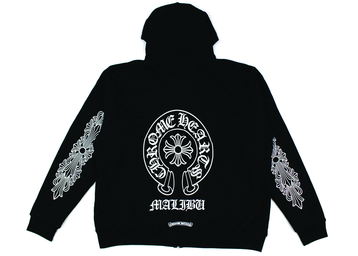 streetwear Chrome Hearts Malibu Exclusive Horse Shoe Zip Up Hoodie Black