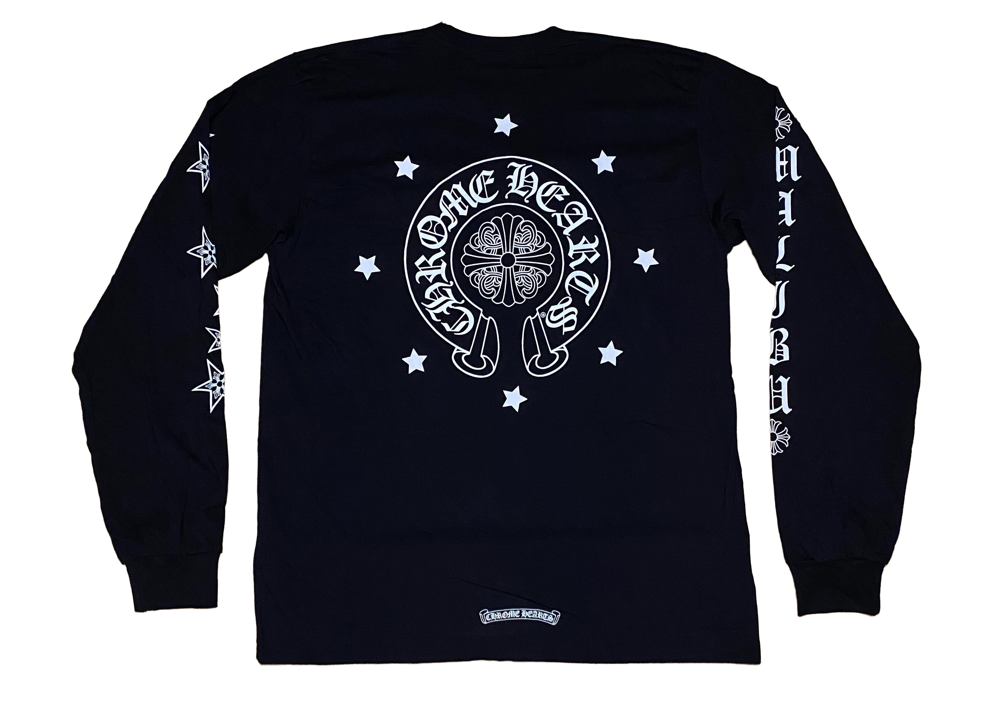 streetwear Chrome Hearts Malibu Exclusive Stars L/S T-Shirt Black